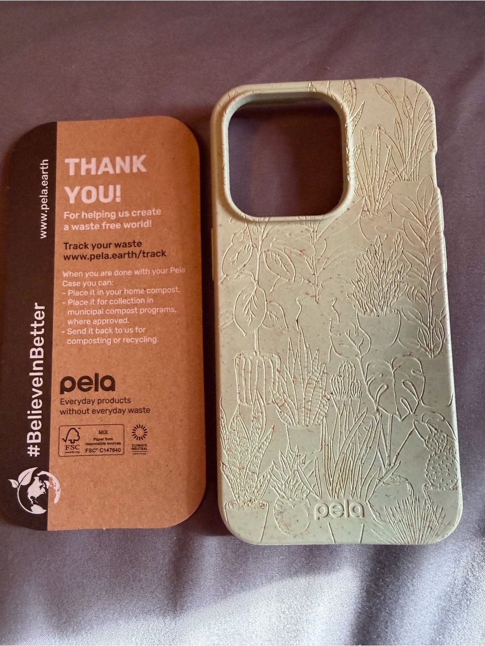 Pela Green Plant Eco-Friendly iPhone 14 Pro Case - Pela